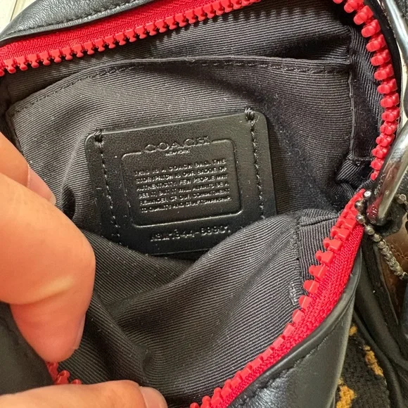 Coach Animal Print Crossbody Bag w/red zippers - Picture 4 of 8